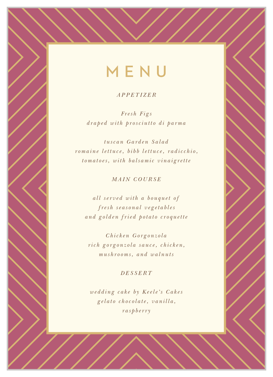 Geometric Perfection Wedding Menus