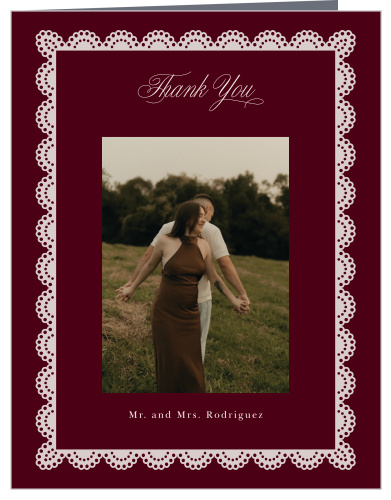 Lace Frame Wedding Arch Thank You Cards