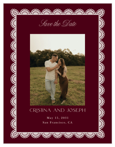 Lace Frame Wedding Arch Save the Date Cards