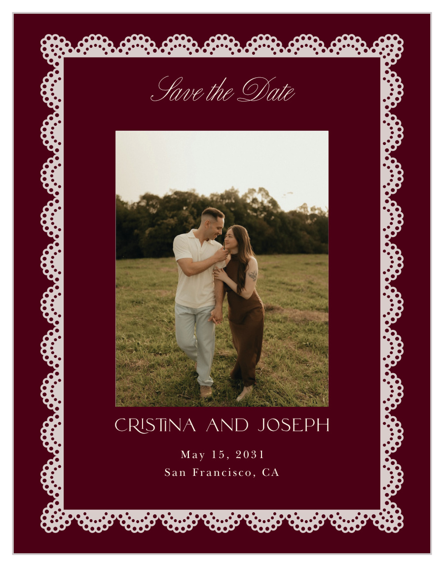 Lace Frame Wedding Arch Save the Date Magnets