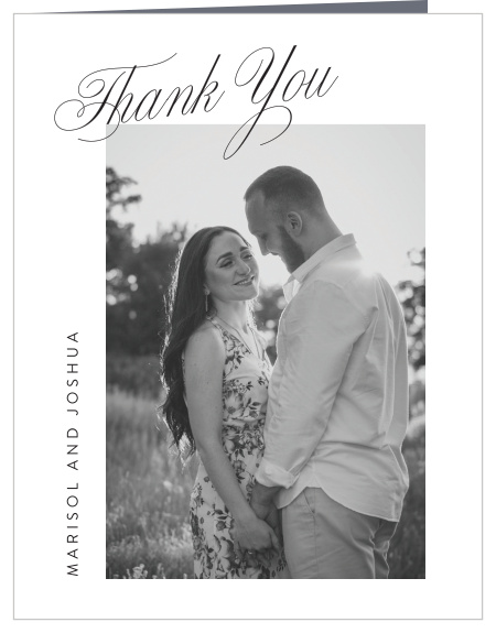 Perfect Photo Wedding Thank You Cards showcase a favorite couple’s photograph with elegant handwritten script and a clean, minimalist layout for a timeless wedding keepsake.