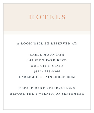 Champagne & Tables Accommodation Cards
