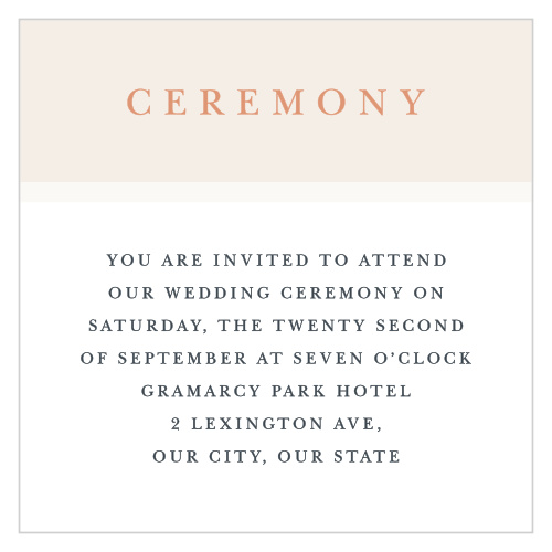 Champagne & Tables Ceremony Cards