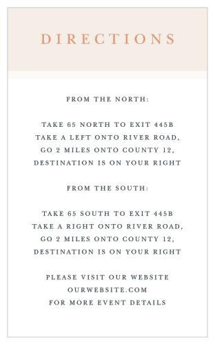 Champagne & Tables Direction Cards