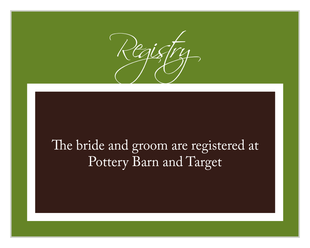 Initials Square Registry Cards