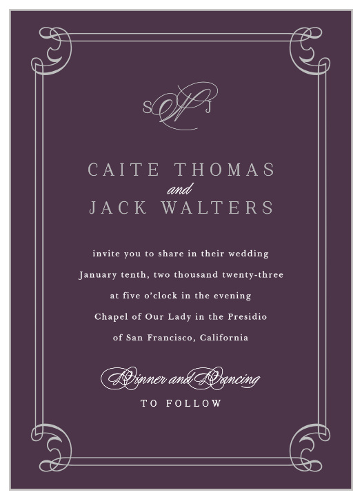 Victorian Frame Wedding Invitations