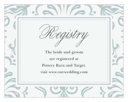Timeless Damask Registry Cards