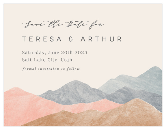 Our Mystic Mountains Save the Date Cards are sure to have family and friends marking their calendars for your wedding.