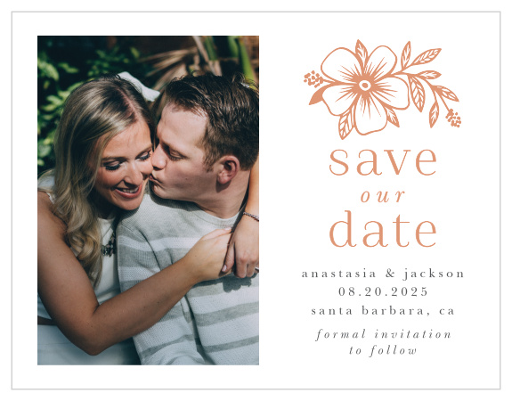 Family and friends are sure to mark their calendars for your wedding when you send out our Floral Whimsy Save the Date Cards. 