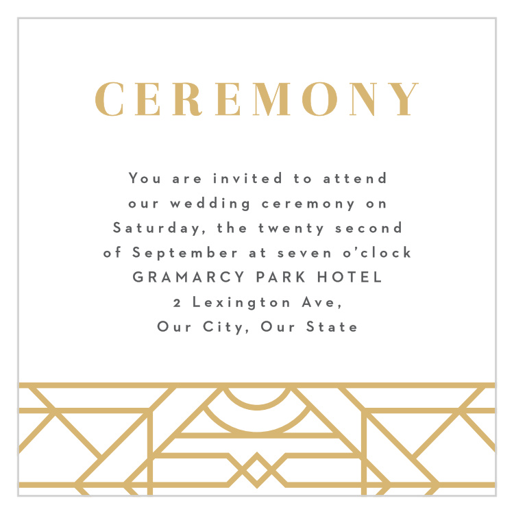 Art Deco Ceremony Cards