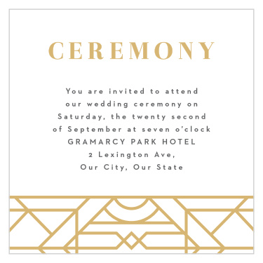 Art Deco Ceremony Cards