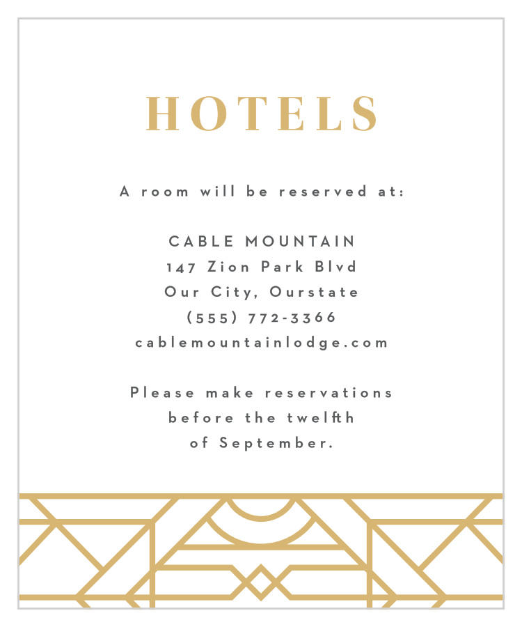 Art Deco Accommodation Cards