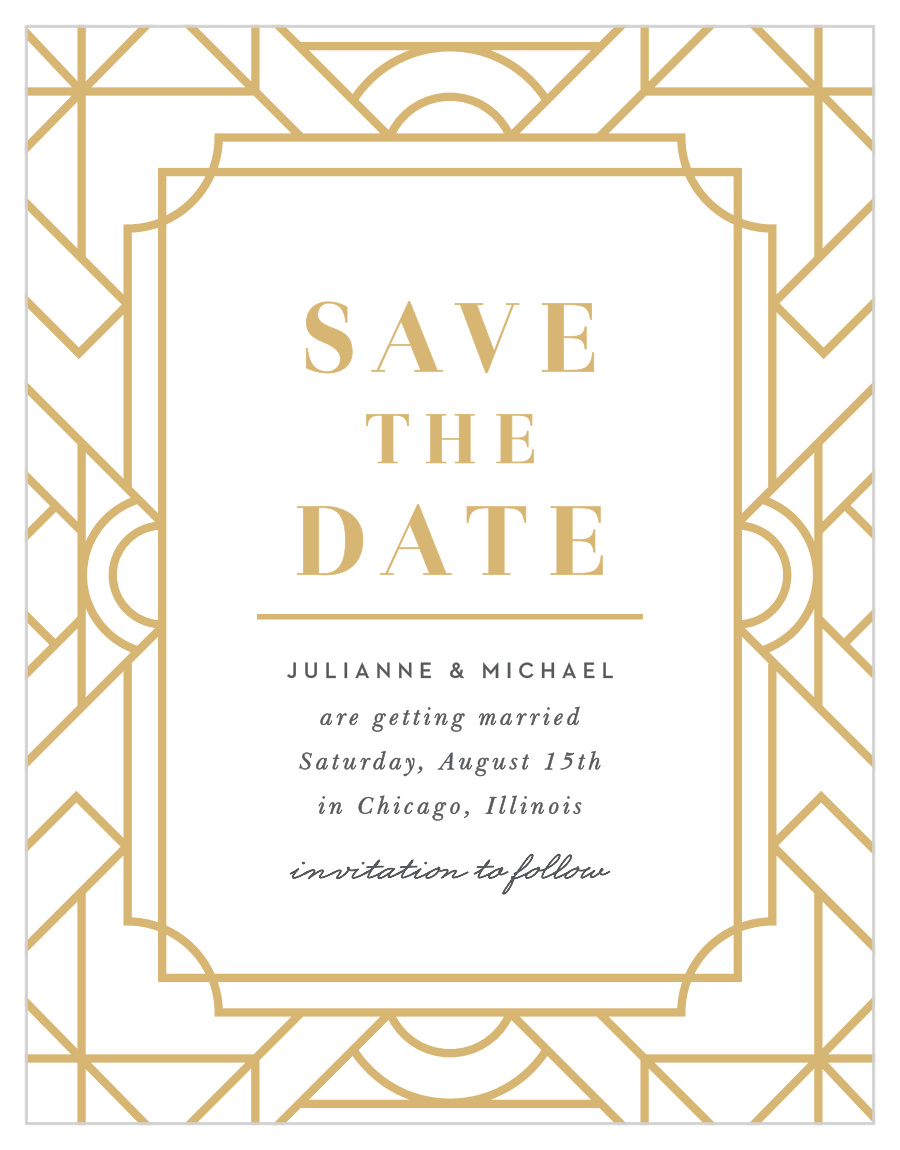 Art Deco Save the Date Cards