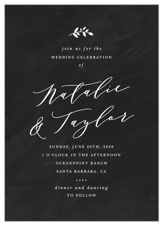 Chalkboard Art Wedding Invitations