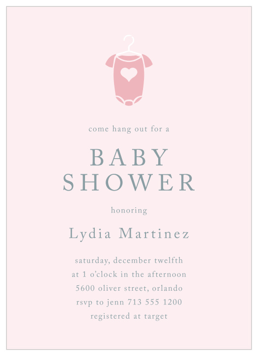 The Heart Onesie baby shower invitations are a cute and fun invite that can be customized to fit any showers color theme.