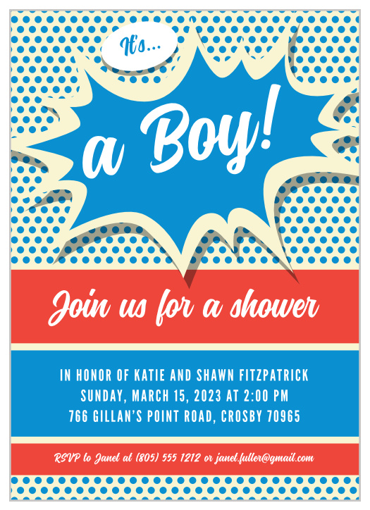 Our Little Hero Baby Shower Invitations are perfect for bringing your loved ones together to celebrate your little bundle of joy on the way.