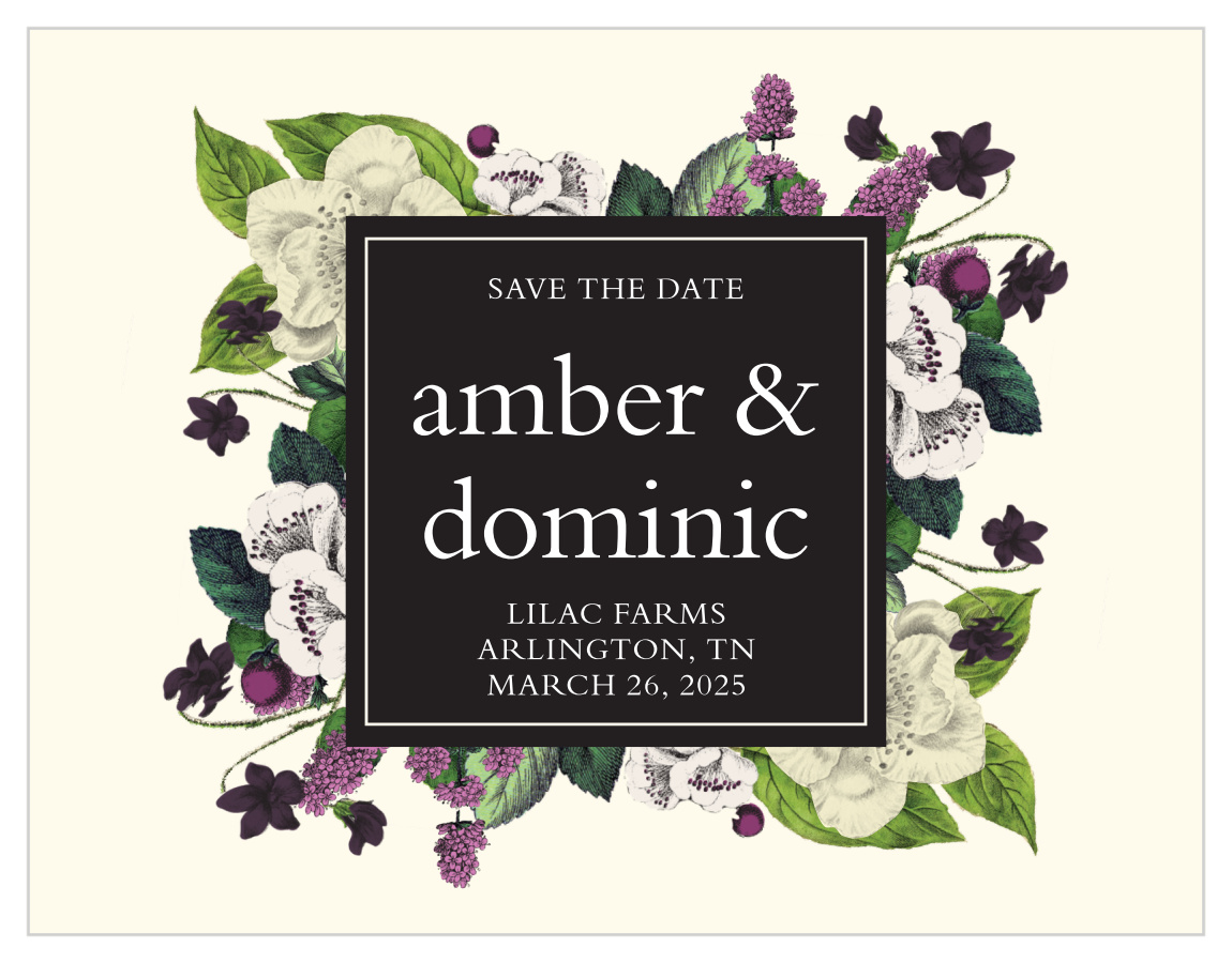 Vintage Botanical Save the Date Magnets