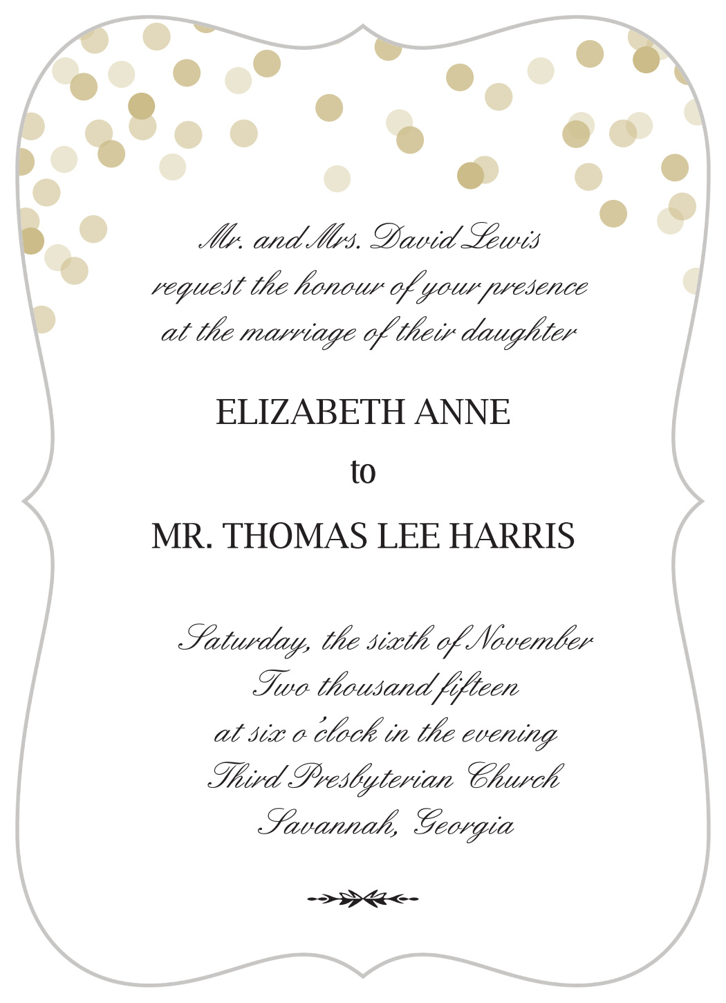 Glamorous Confetti Wedding Invitations