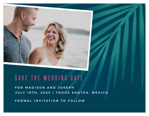Your loved ones will already be packing their bags to come celebrate, when they receive our Retro Paradise Save the Date Magnets!