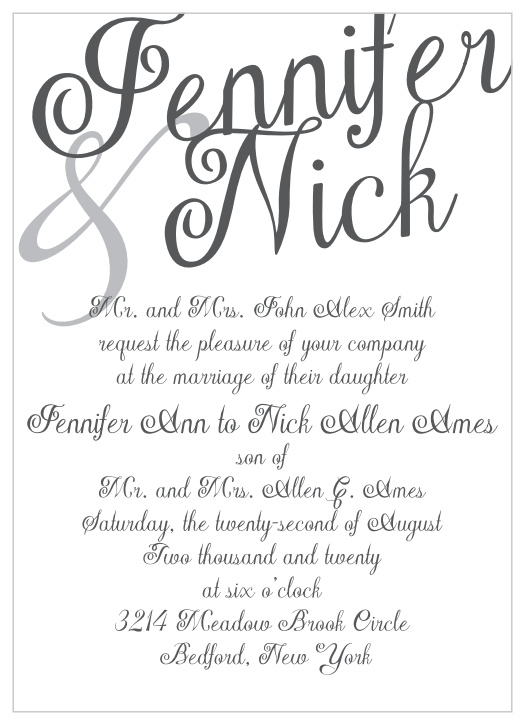 Plain Elegance Wedding Invitations