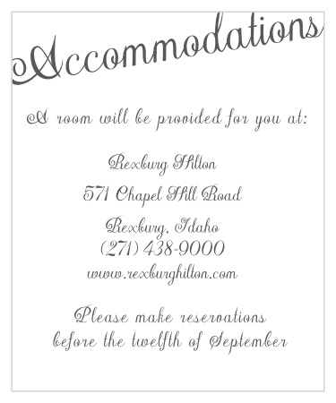 Plain Elegance Accommodation Cards