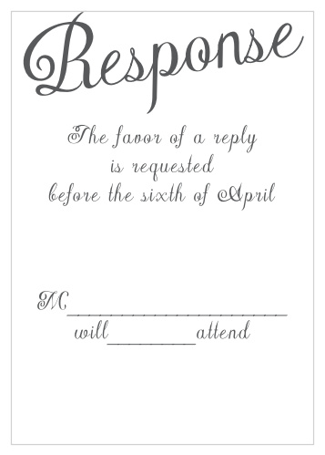 One size fits all response card.