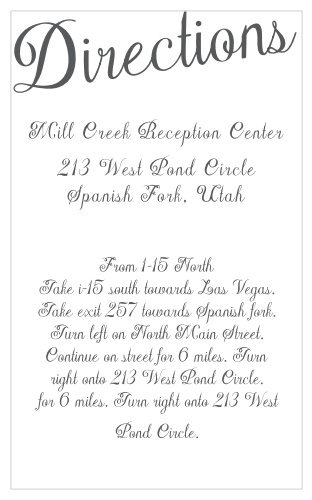 Plain Elegance Direction Cards