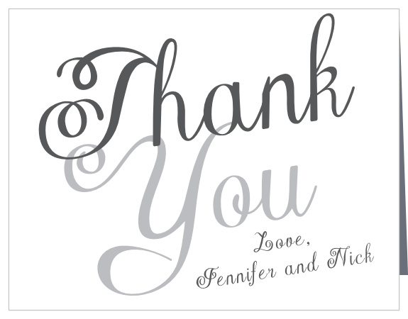 Our Plain Elegance is a stylish and bold thank you note that will help you say thank you to all your guests in a way that will reflect your taste and personality.