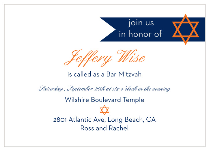 With its beautiful text placement, and quaint banner in the upper corner, this invite is the perfect combination of class and fun.