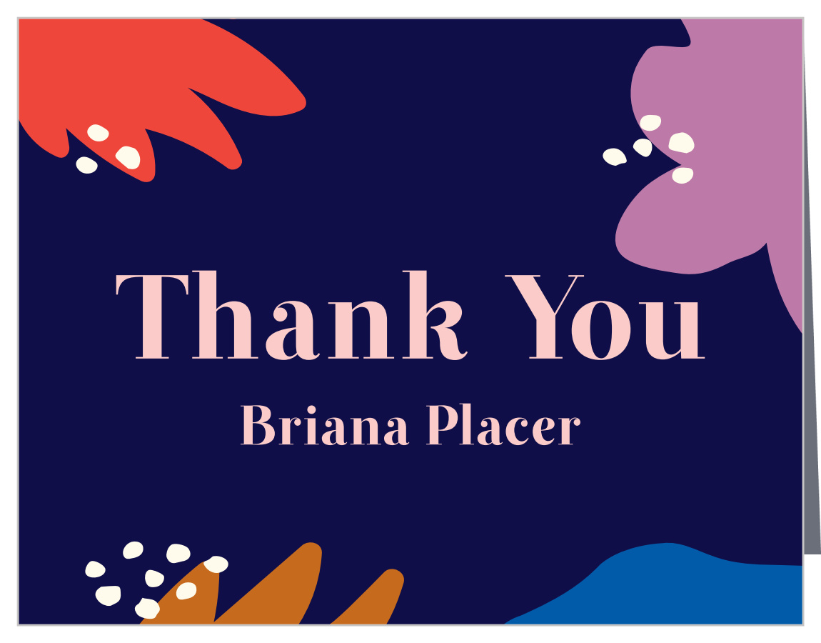 Bordered Half Circle Graduation Thank You Cards