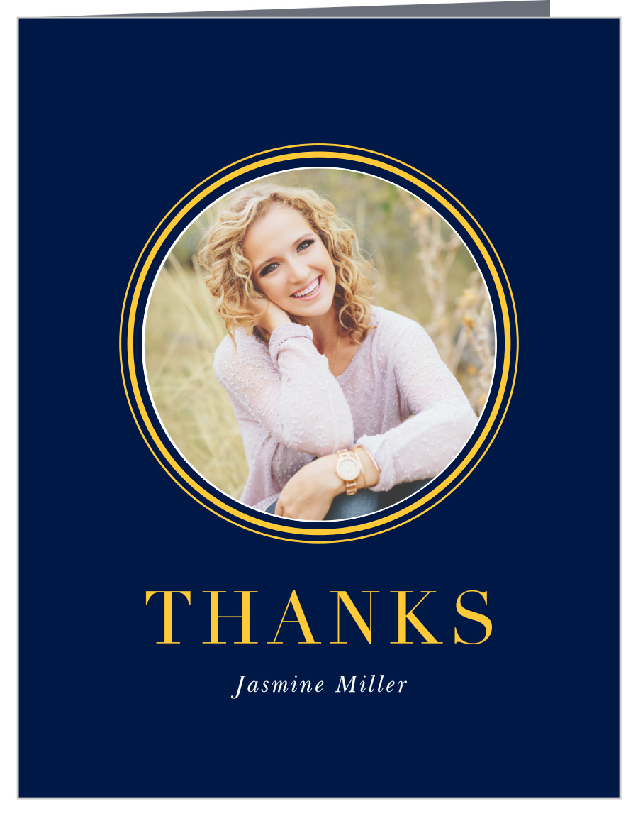 Circle Frame Graduation Thank You Cards