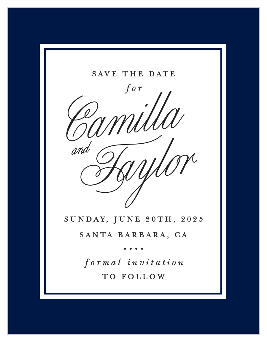 Calligraphic Slant Save the Date Magnets