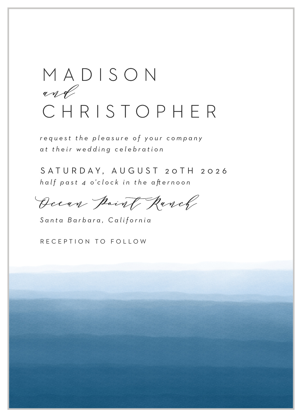 Watercolor Dip Wedding Invitations