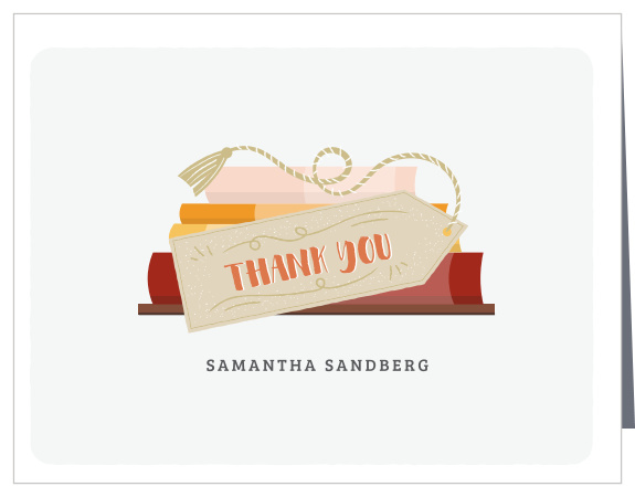 Show your appreciation for the support you received from friends and family with the chic look of our New Chapter Graduation Thank You Card. 