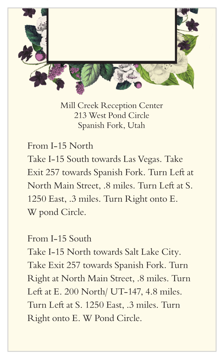 Vintage Botanical Direction Cards
