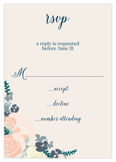 Illustrated Corner Wreath Response Cards