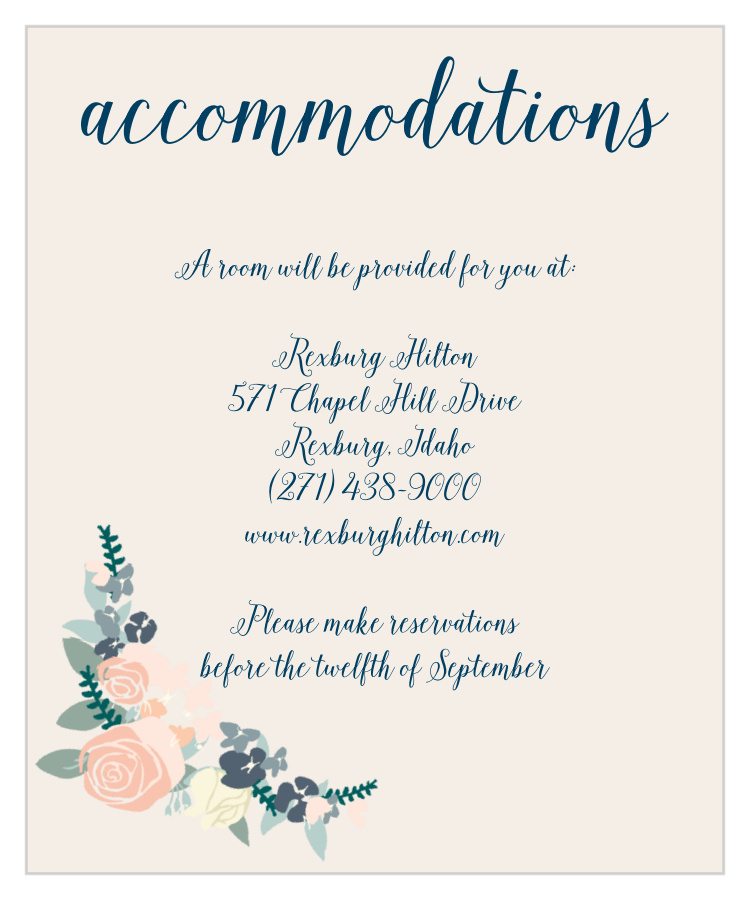 Illustrated Corner Wreath Accommodation Cards