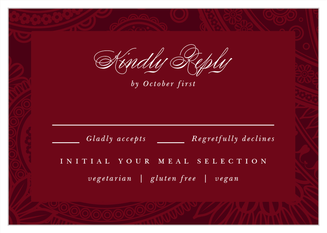 Forever Paisley Response Cards