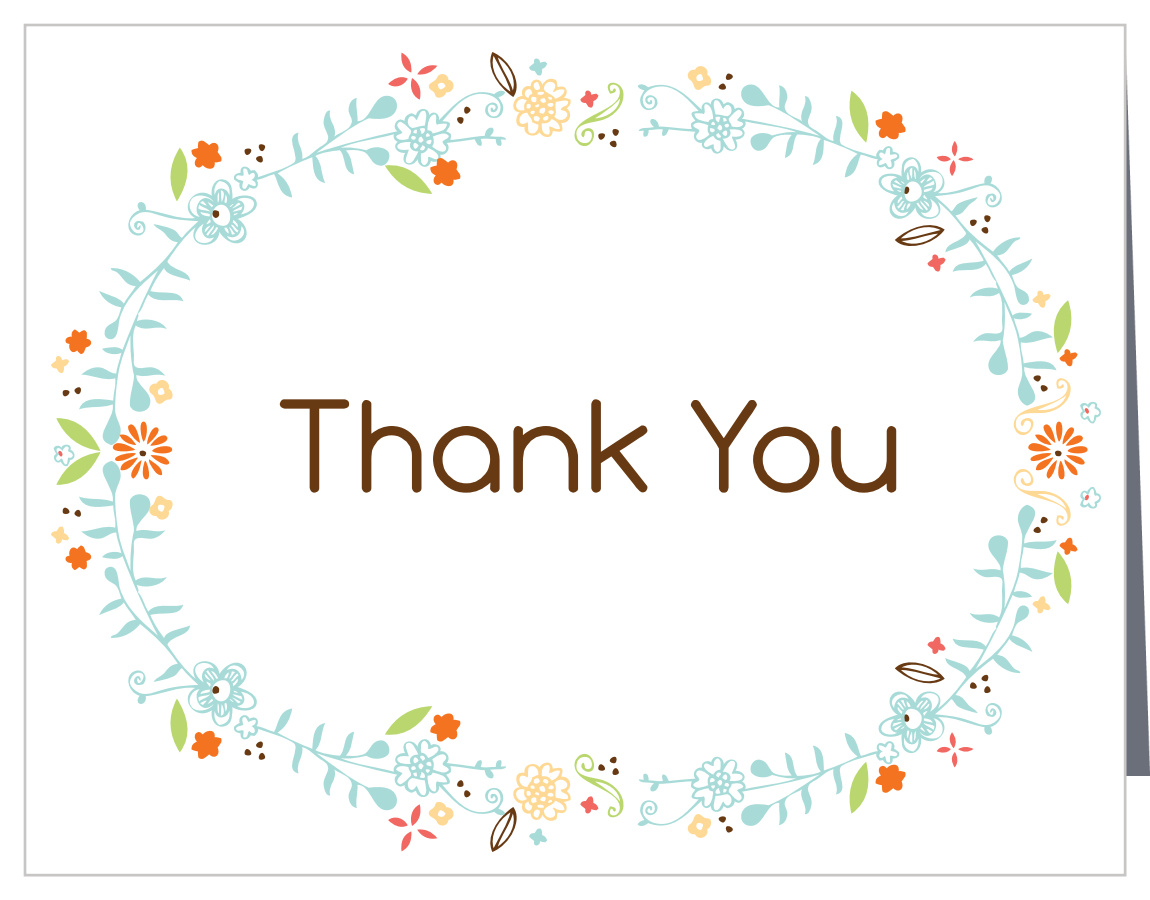 Baby Wreath Baby Shower Thank You Cards