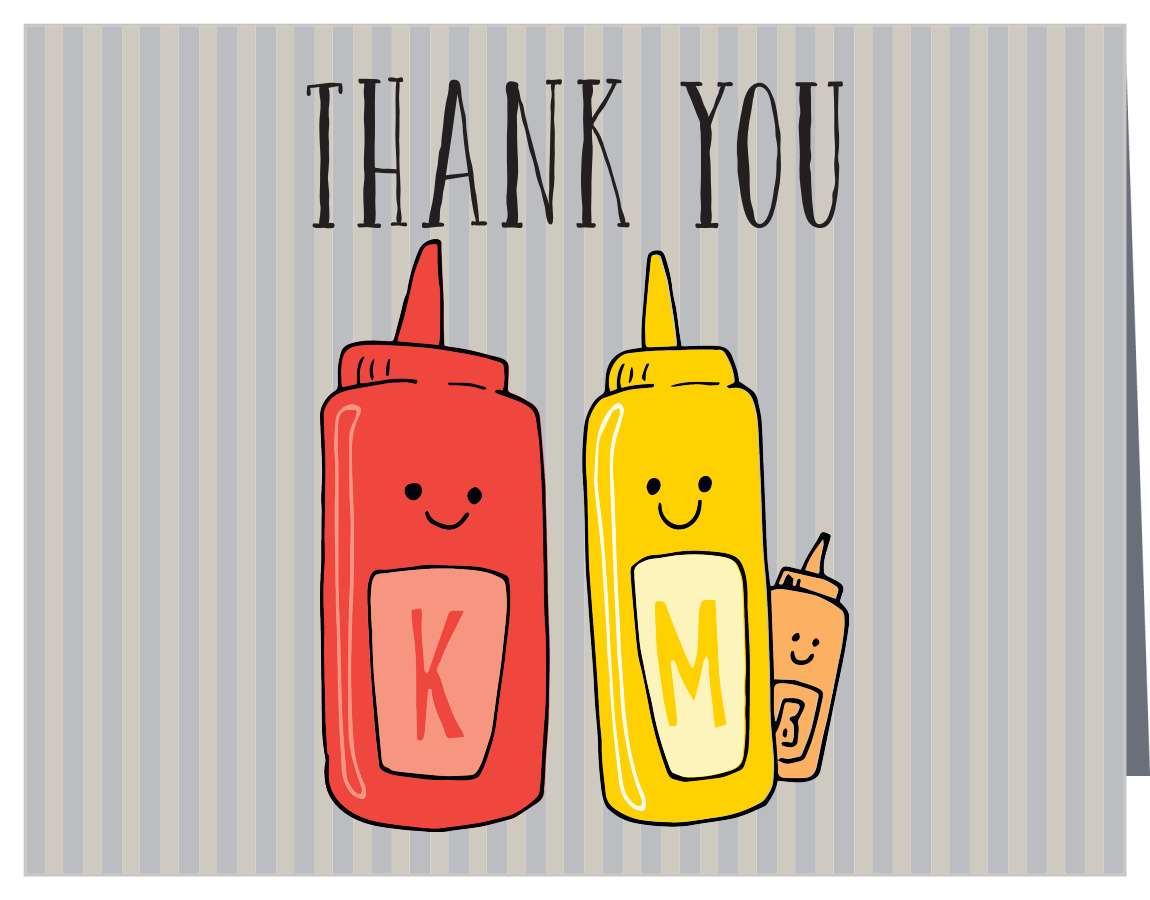 Burgers N' Brats Baby Shower Thank You Cards