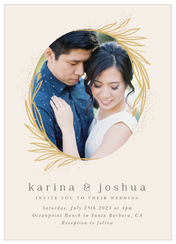 Simple Wreath Wedding Invitations