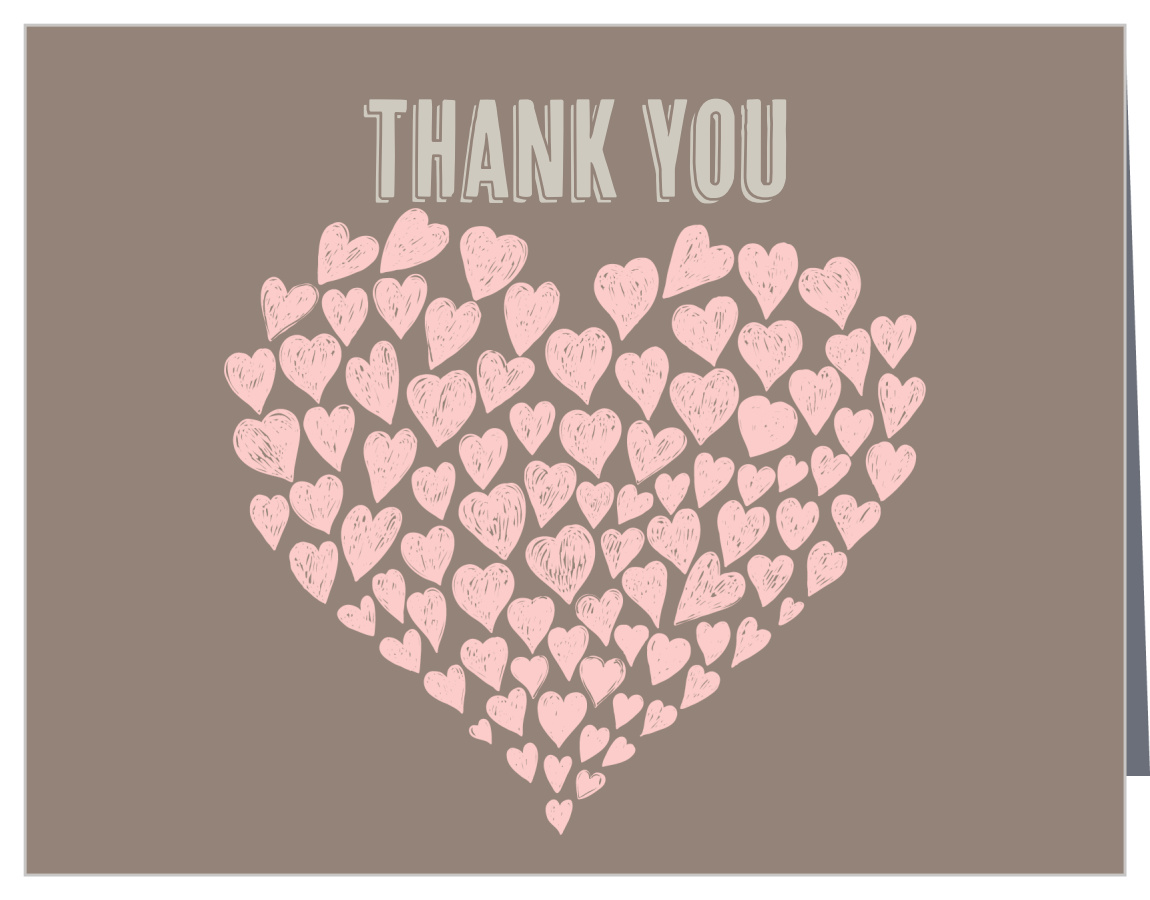 Doodle Heart Bridal Shower Thank You Cards