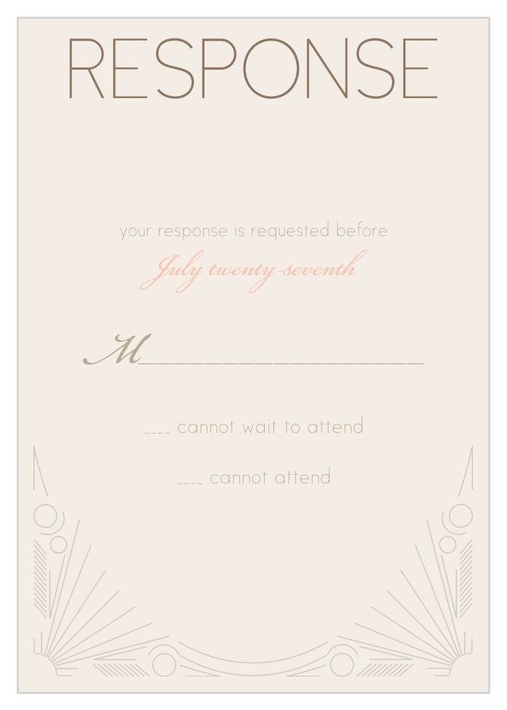 Framed Art Deco Response Cards