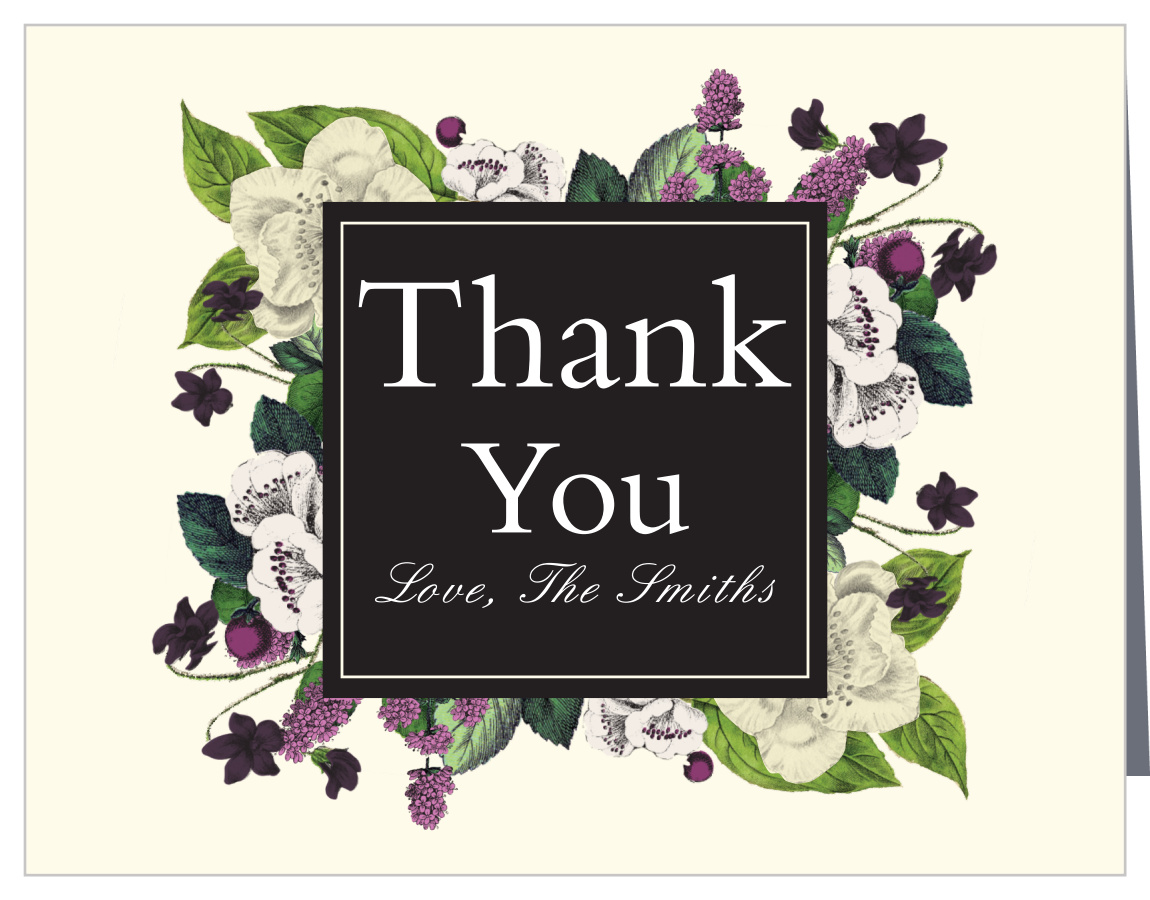Vintage Botanical Wedding Thank You Cards