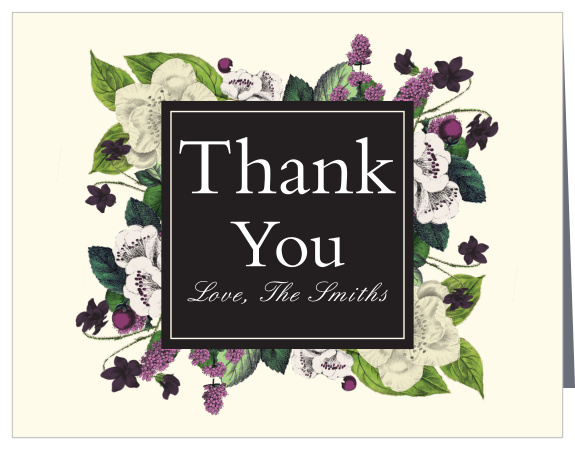 Vintage Botanical Wedding Thank You Cards