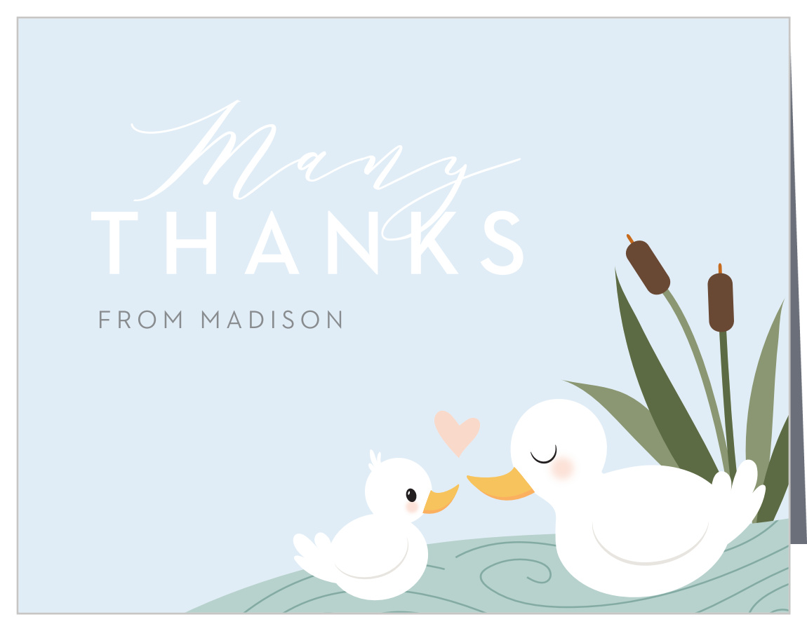 Boy Happy Duck Baby Shower Thank You Cards