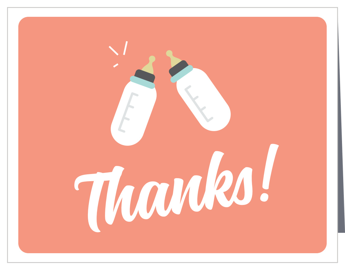 Cheers Bottles Baby Shower Thank You Cards