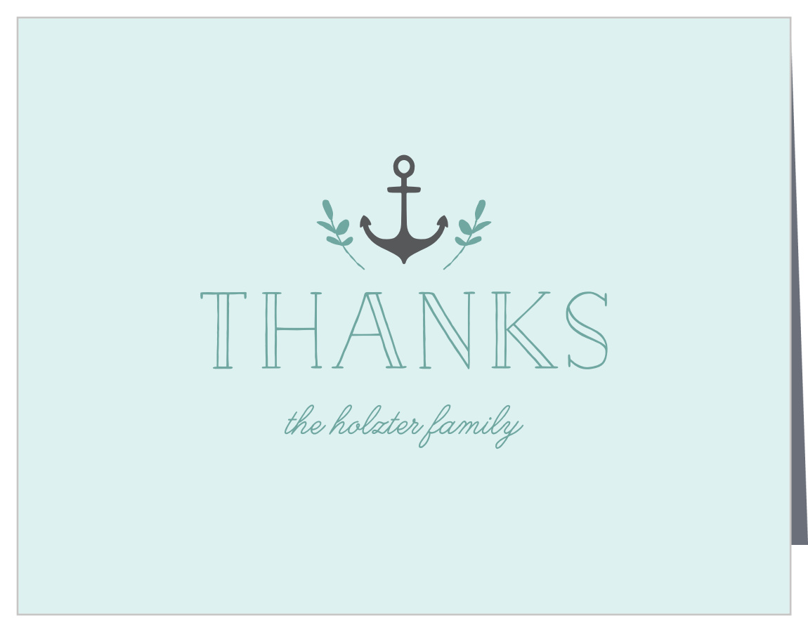 Chevron Sailor Wreath Baby Shower Thank You Cards