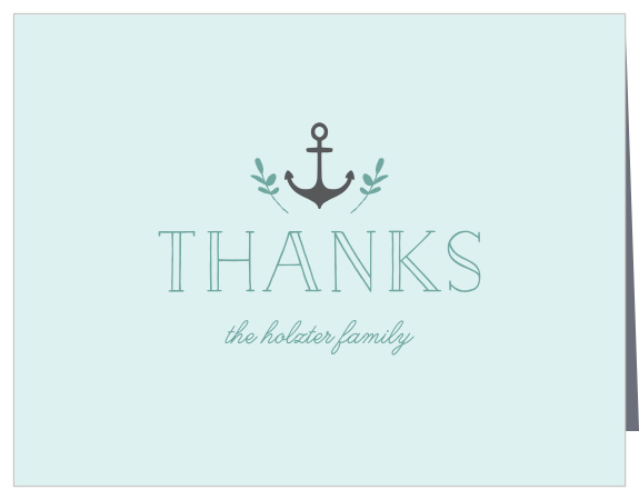 Chevron Sailor Wreath Baby Shower Thank You Cards