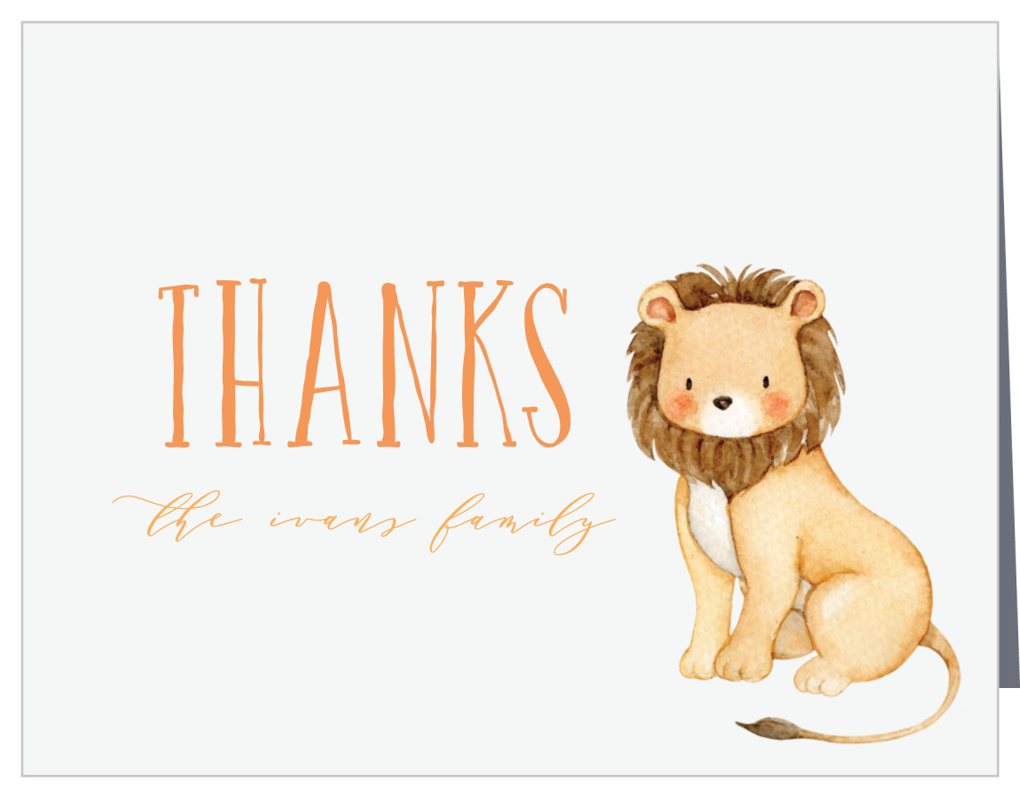 Dancing Lion Baby Shower Thank You Cards